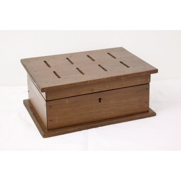 Vintage wooden coin bank, household budget box, alternative saving bank, piggy - Picture 2 of 7